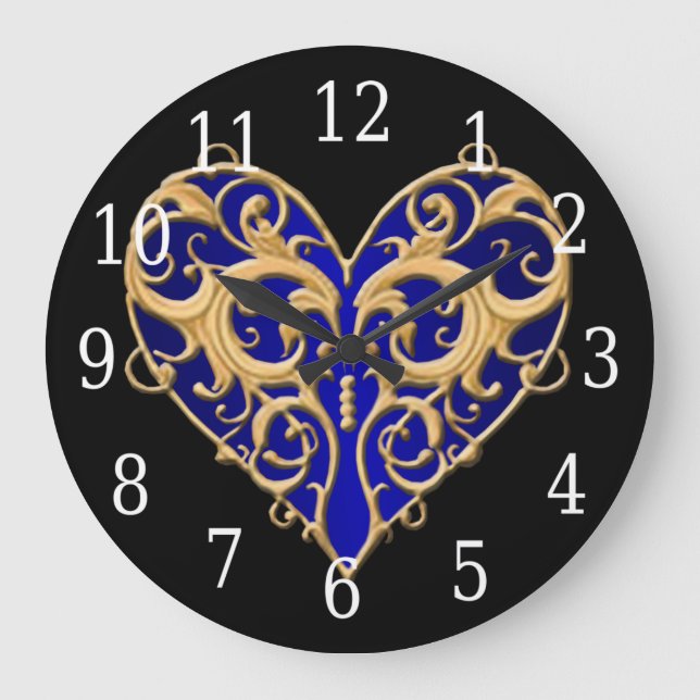 Horloge cardiaque en fibre bleue (Recto)