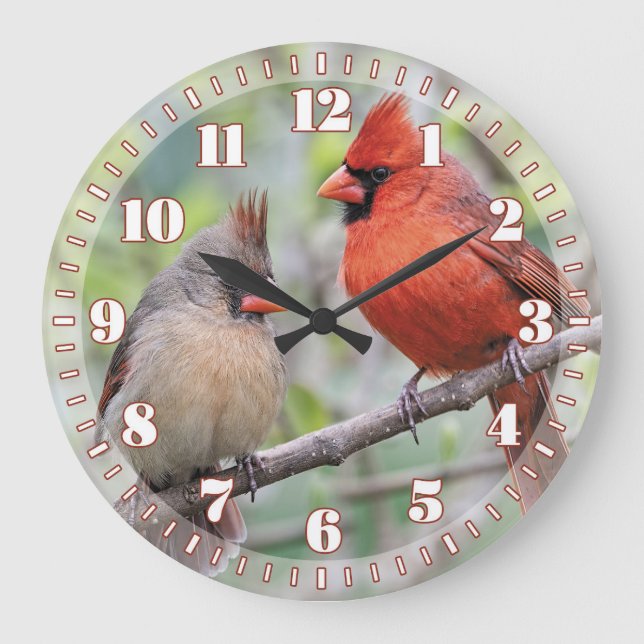 Horloge cardinale de la paire d'oiseaux (Recto)