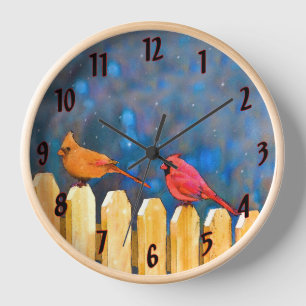 Horloge Cardinaux sur la peinture de clôture - Art origina