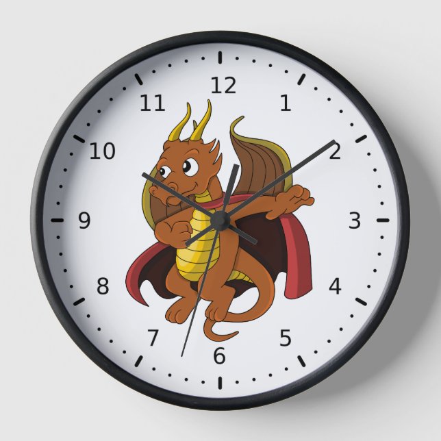 Horloge Caricature de dragon orange (Recto)