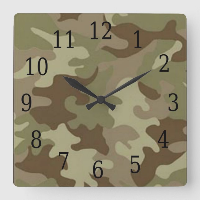 Horloge Carré Camouflage (Recto)