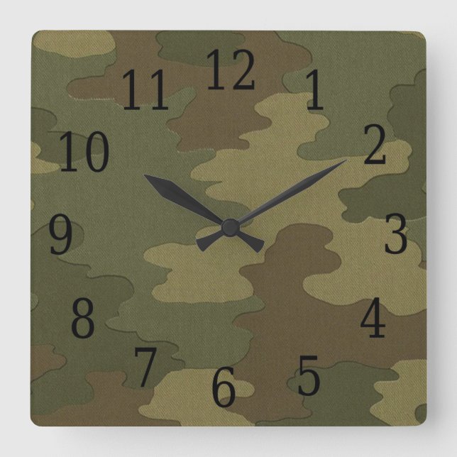 Horloge Carré du camouflage foncé (Recto)