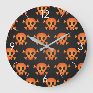 Horloge Carré du crâne d'Halloween
