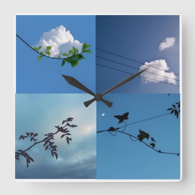 Horloge Carré minimaliste (Recto)