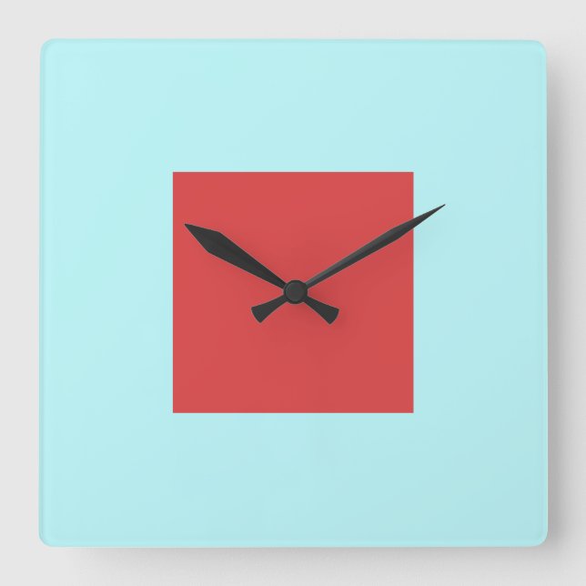 Horloge Carré rouge Acrylique (Recto)