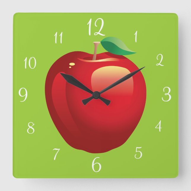 Horloge Carré rouge Apple (Recto)