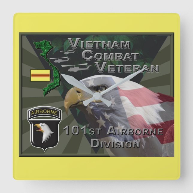 Horloge Carrée 101e Division aéroportée Viêt Nam Vétéran de comba (Recto)