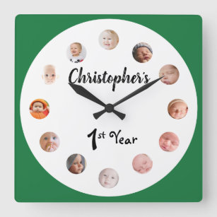 Horloge Carrée 12 month baby