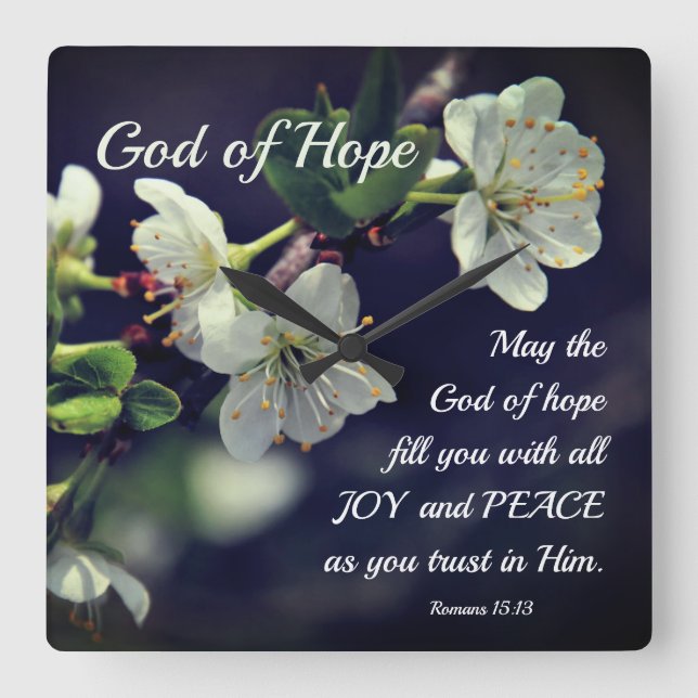 Horloge Carrée 15:13 God of Hope White Flowers (Recto)