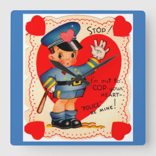 Horloge Carrée 1930s police boy valentine