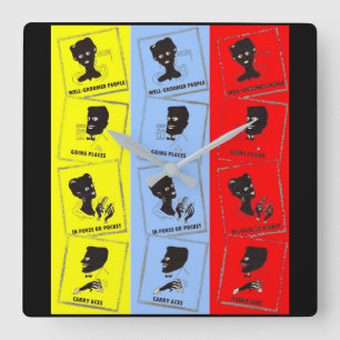 Horloge Carrée 1950 trois as pour peignes Ace