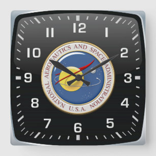 Horloge Carrée [200] Emblème de la NASA [3D]