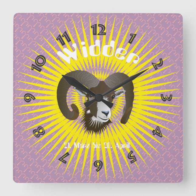 Horloge Carrée 21 mars au 20 avril (Recto)