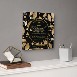 Horloge Carrée 25e Anniversaire du prêtre pasteur Ordination cade