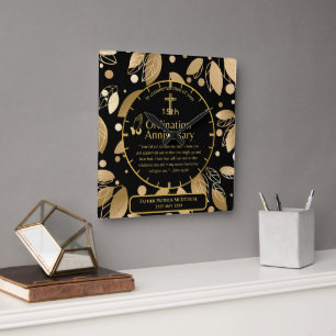 Horloge Carrée 25e Anniversaire du prêtre pasteur Ordination cade