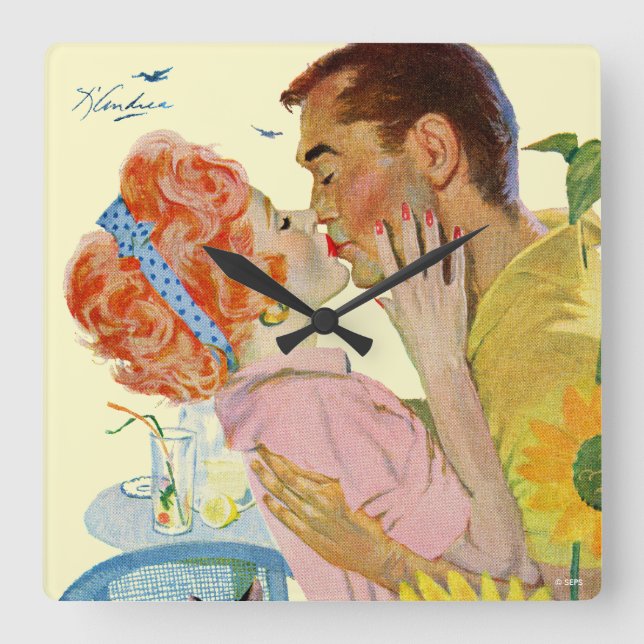 Horloge Carrée 2 Amour-Frappés (Recto)