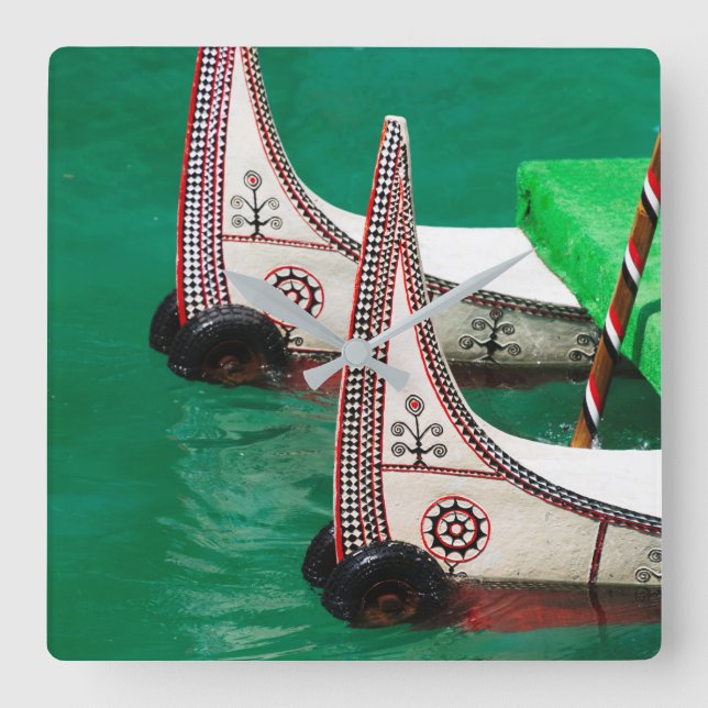 Horloge Carrée Aboriginal People's Canoe (Recto)