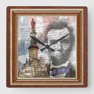 Horloge Carrée Abraham Lincoln 10.75"