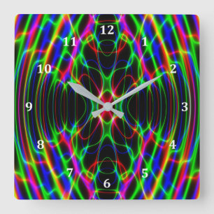 Horloge Carrée Abrégé sur psychédélique lumière laser au né