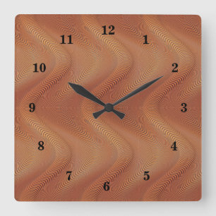 Horloge Carrée Abstract Wavy art Wall Clock