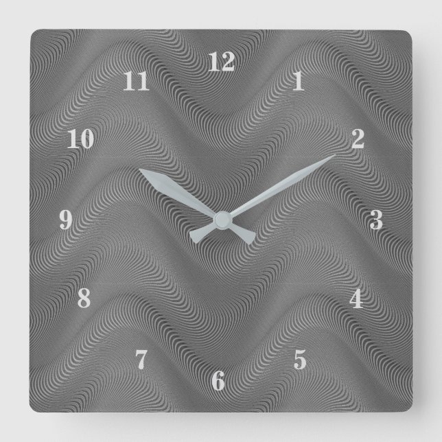 Horloge Carrée Abstract Wavy Striped Pattern 8 (Recto)