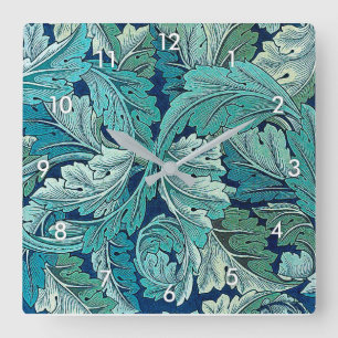 Horloge Carrée Acanthus Green, William Morris