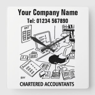 Horloge Carrée Accountancy Services Dessin animé