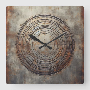 Horloge Carrée acier patiné