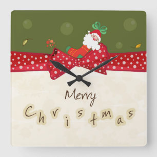 Horloge Carrée Adorable Christmas Wall Clock
