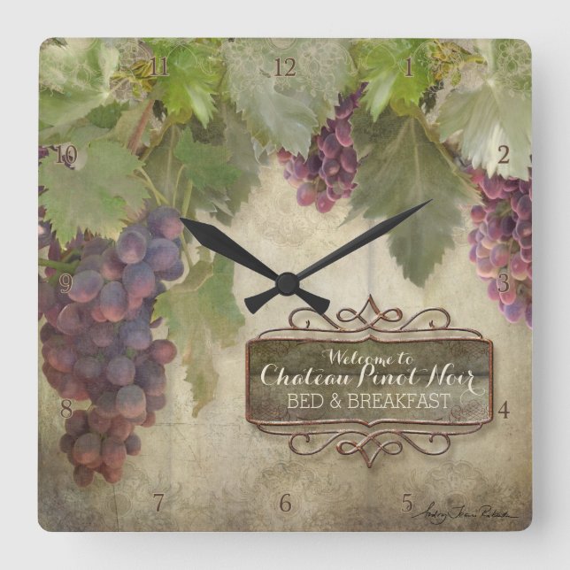 Horloge Carrée Affaire Wine Sign (Recto)