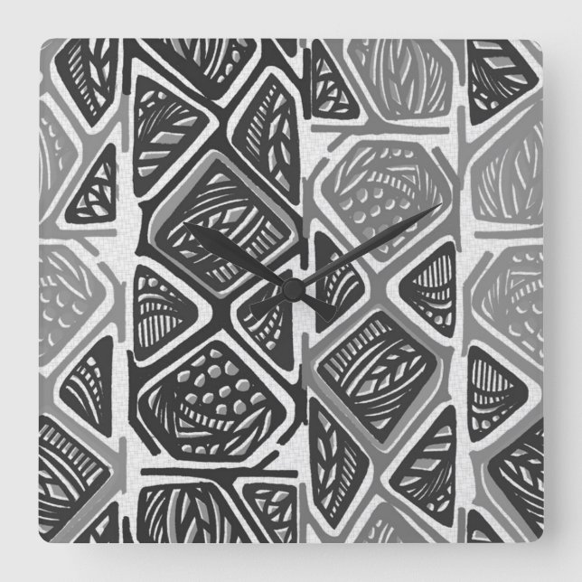 Horloge Carrée African Pattern (Recto)