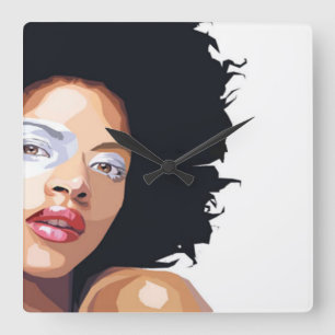 Horloge Carrée Afrocentric Wall Clock