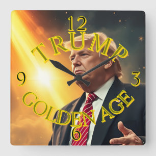 HORLOGE CARRÉE ÂGE D'OR DU PRÉSIDENT DONALD TRUMP