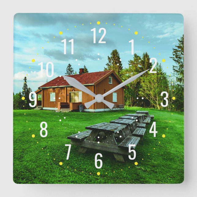Horloge Carrée Agritourisme dans le jardin - Rustique extérieur (Recto)