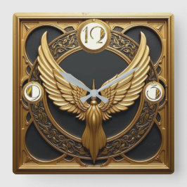 Horloge Carrée Ailes Art déco