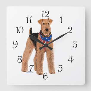 Horloge Carrée Airedale Terrier