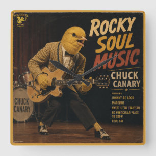Horloge Carrée Album de Chuck Canary : une parodie