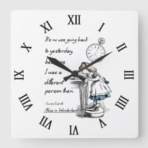 Horloge Carrée Alice au pays des merveilles