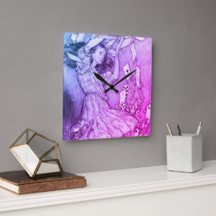 Horloge Carrée Alice Au Pays Des Merveilles Lewis Carroll Rackham