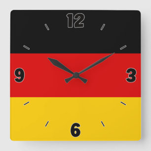 Horloge Carrée Allemagne Nationale Drapeau Patriotique