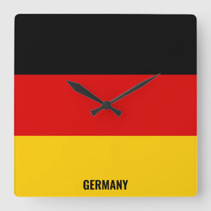 Horloge Carrée Allemagne Nationale Drapeau Patriotique