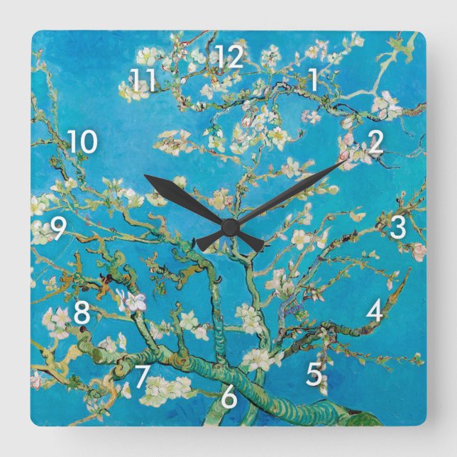 Horloge Carrée Almond Blossom, Vincent van Gogh (Recto)