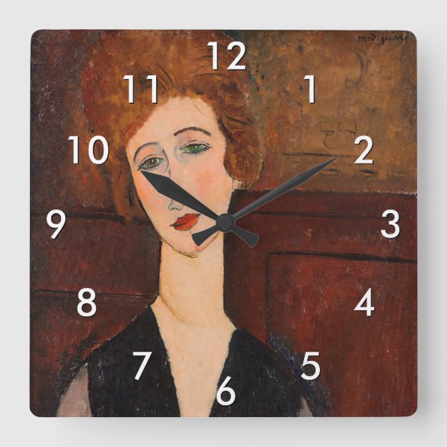 Horloge Carrée Amedeo Modigliani - Portrait d'une femme (Recto)