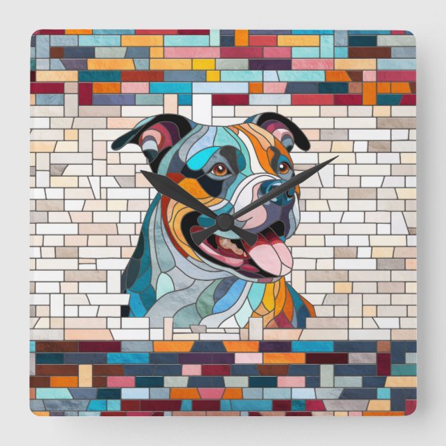 Horloge Carrée American Staffordshire Terrier - Amstaff (Recto)