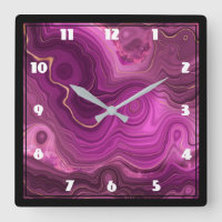 Améthyste Violet Et Abstrait D'Or Gros Cloc