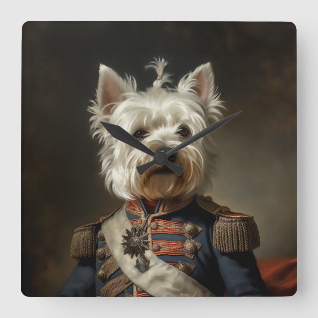 Horloge Carrée Amiral West Highland Terrier (Recto)