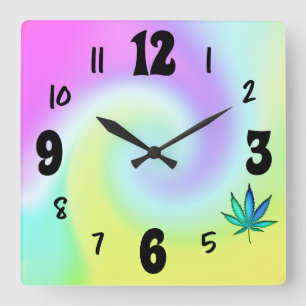 Horloge Carrée Amour arc-en-ciel