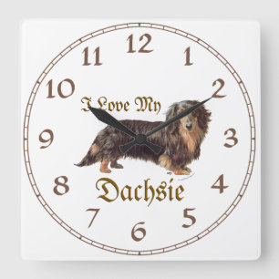 Horloge Carrée Amour de teckel