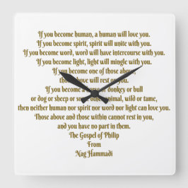 Horloge Carrée Amour et Esprit