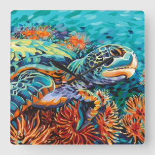 Horloge Carrée Amoureux de mer I